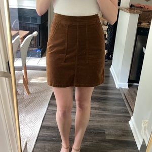 Asos Warehouse brown cord mini skirt, size UK10 / US6